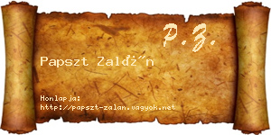 Papszt Zalán névjegykártya